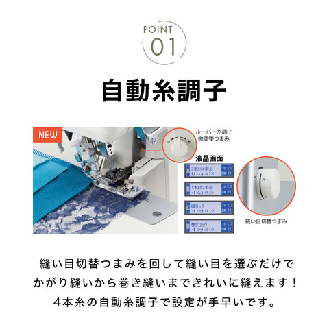 JUKI ジューキ 4本糸ロックミシン Airy エアリー MO-3000