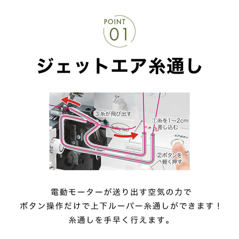 babylock ベビーロック 4本糸ロックミシン 糸取物語WAVE BL69WJ