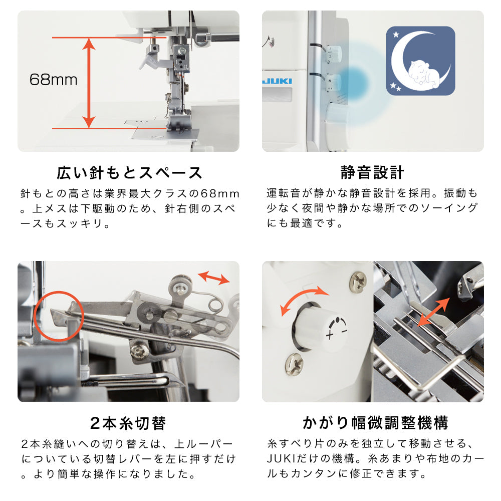 会員限定クーポンあり】小回りギャザー押え・ロックミシン糸付き JUKI 